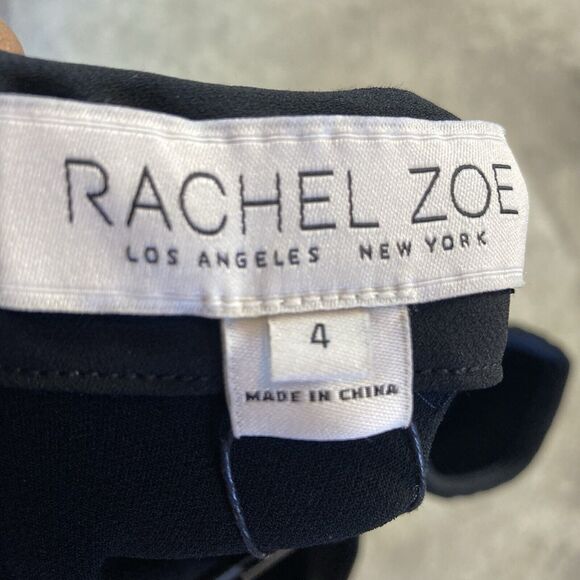 Rachel Zoe Dress 4 Black Harper Floral Sequins Off Shoulder Bell Sleeve Mini - Picture 8 of 12